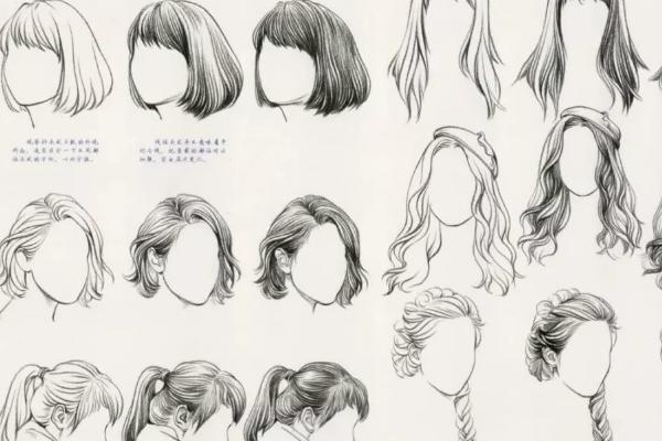 人物的头发怎样画，可采用动画法、磨砂法等