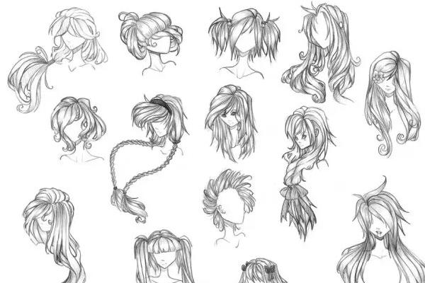 人物的头发怎样画，可采用动画法、磨砂法等