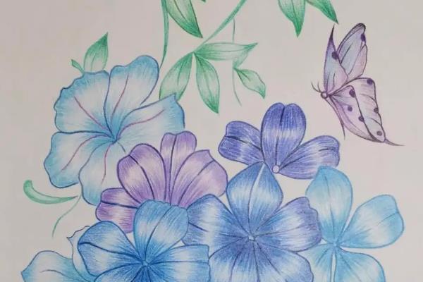 用彩铅画简单渐变的方法，用色系相近的画笔打浅色再慢慢加深