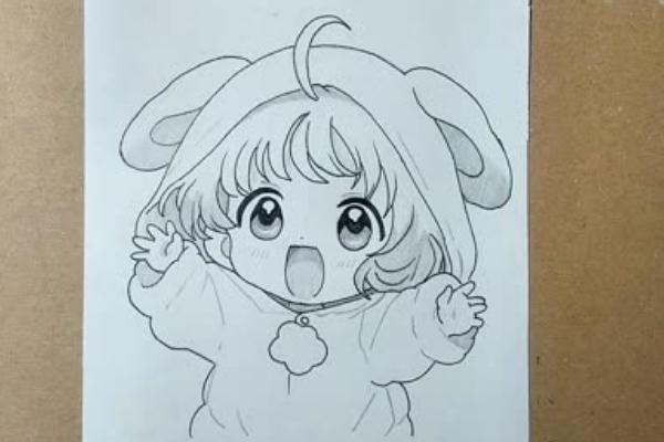 怎么画动漫女性人物的脸，两腮画成鼓起状、鼻子要画圆润