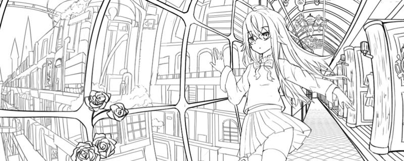 怎么画漫画透视,先将构图按照物体上下左右顺序划分好