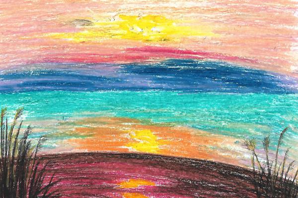 避免油画棒被蹭花的方法，完成作品后可喷洒定画液