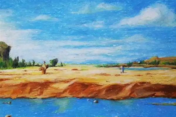 避免油画棒被蹭花的方法，完成作品后可喷洒定画液