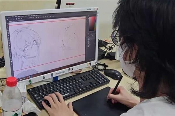 场景插画如何保证正确的透视关系，可以利用参考线工具