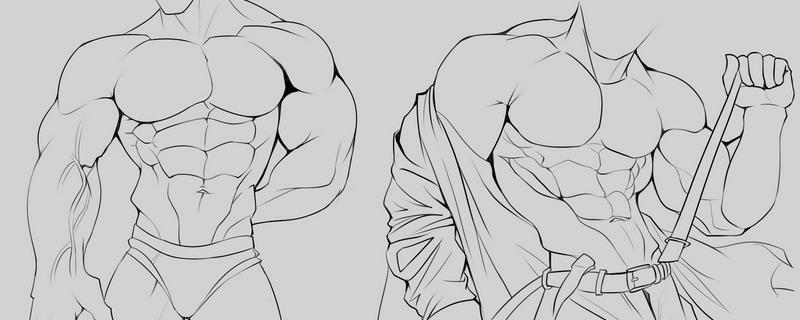 怎么画漫画男生的肌肉,先画骨架再画出肌肉结构