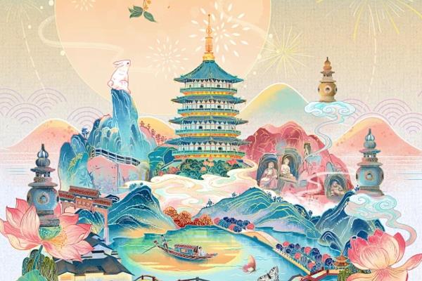 国潮插画和扁平风插画的区别，后者包含前者属于上下级的关系
