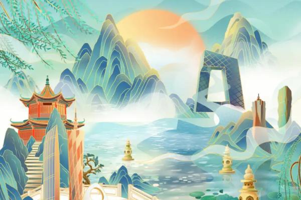 国潮插画和扁平风插画的区别，后者包含前者属于上下级的关系