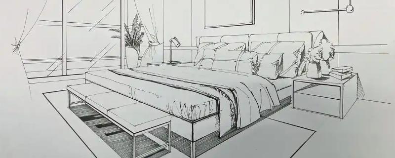 进行室内场景手绘的方法,首先要完成基础的线稿
