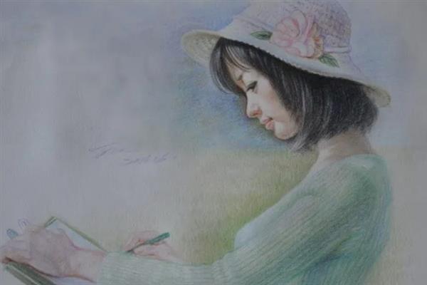 如何绘制狗狗彩铅画，用铅笔画出草图再用彩铅完善细节