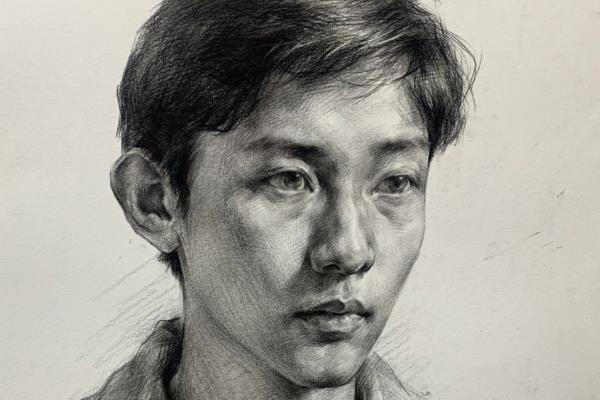 怎么画素描中男性的头像，结构会比较明显
