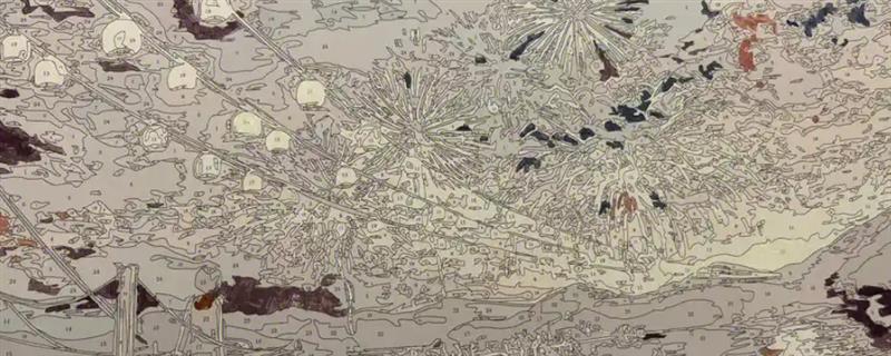 数字油画盖住黑色线条的方法，使用深色的颜料可轻易覆盖