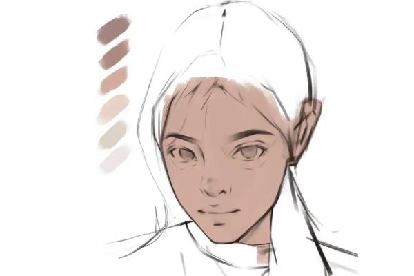 插画人物的上色前后顺序，可以从远画近