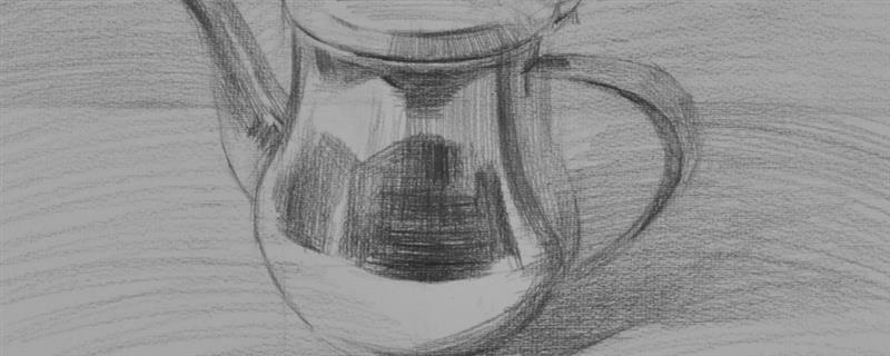 不锈钢物体的素描技巧，一定要注意好反光的描绘