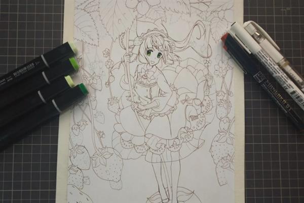 马克笔画漫画的步骤，需要先绘制一个草图