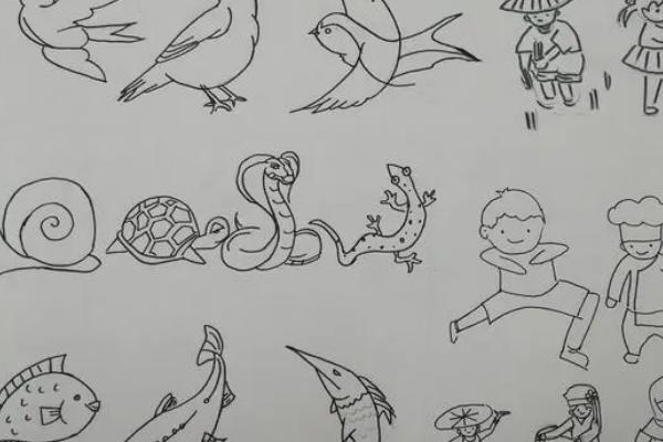新手画画练习线条的方法，包括直线、曲线、交叉线条的练习