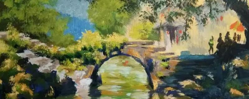 水粉风景画怎么画，首先要确定好景象的角度