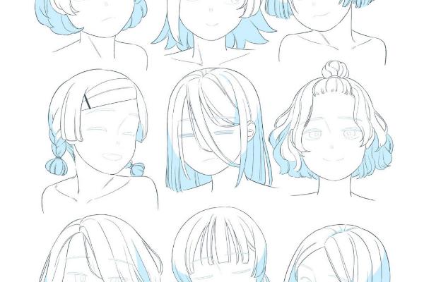 插画人物如何绘制头发，先划分区域再画出头发的流向