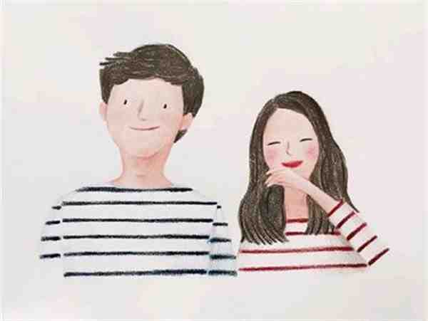 手绘好看的结婚新人唯美图片大全