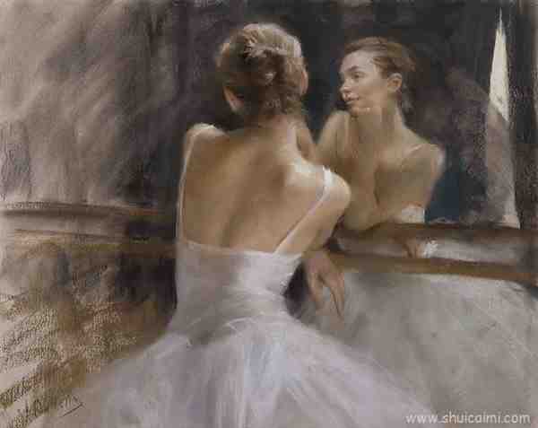 Vicente Romero Redondo油画作品芭蕾舞女孩图片