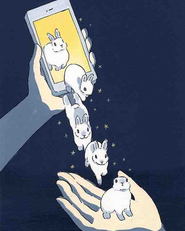 插画师schinako笔下可爱小兔子的梦幻日常图片