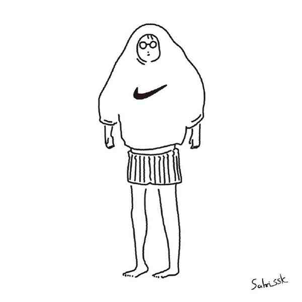 日式极简风格人物插画图片｜BY：日本插画师sabi_sasaki