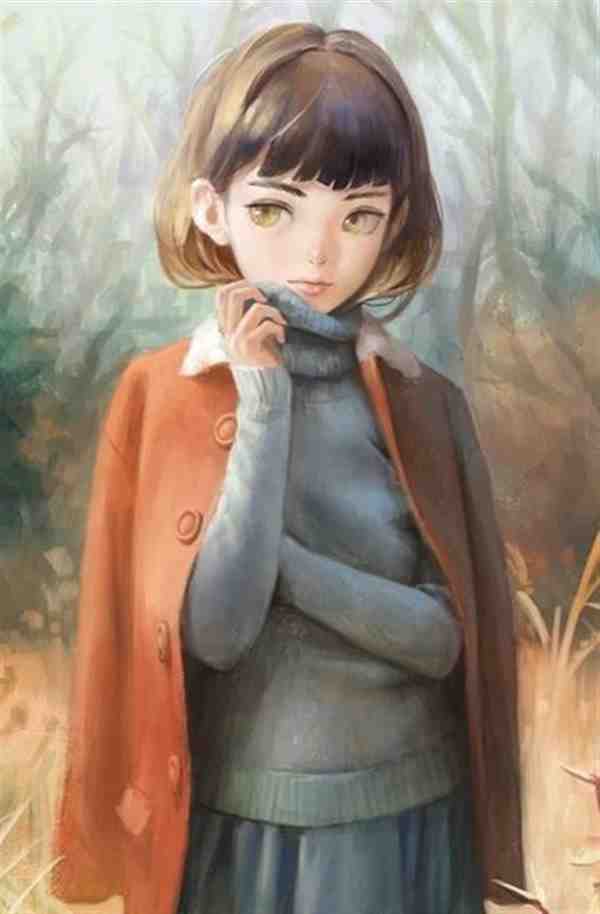 Arata Yokoyama手绘女孩肖像插画图片