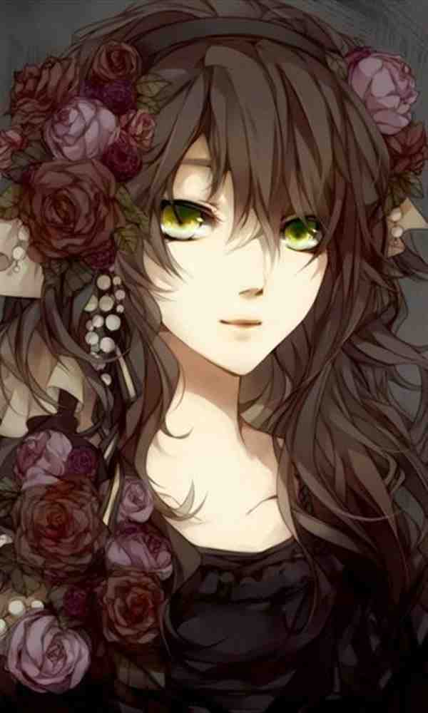 手绘纯洁漂亮的清纯美女插画图片