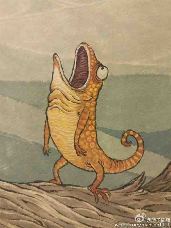 荒漠中饥饿难耐的动物个性插画图片