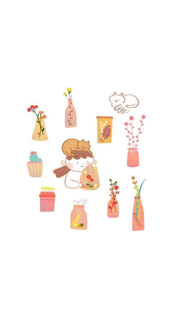 周末的闲暇时光小清新插画图片欣赏