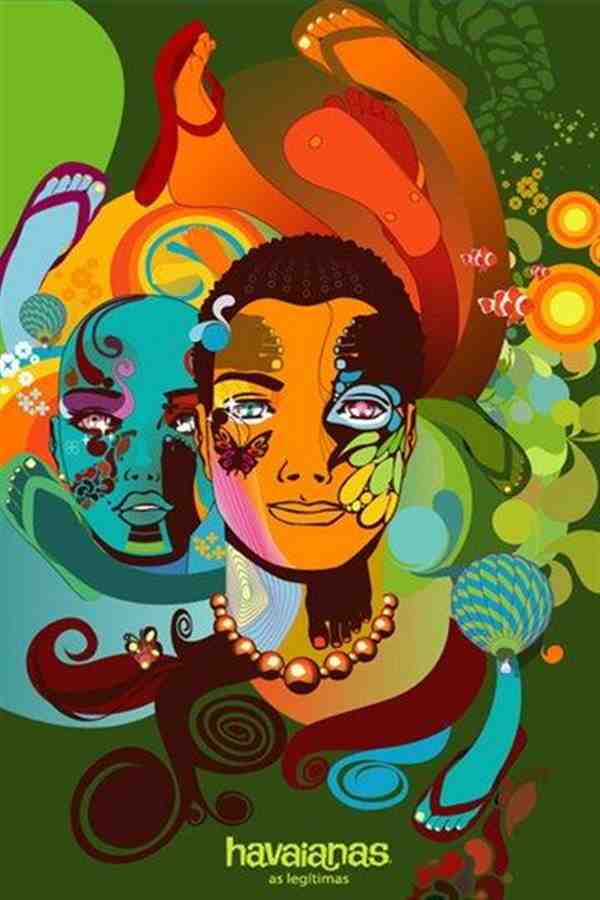 巴西人字托鞋havaianas创意插画图片