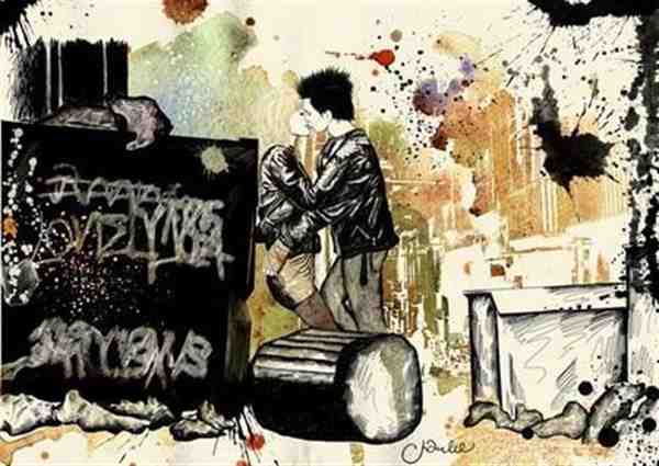 手绘梦幻美女人物现代艺术作品图片