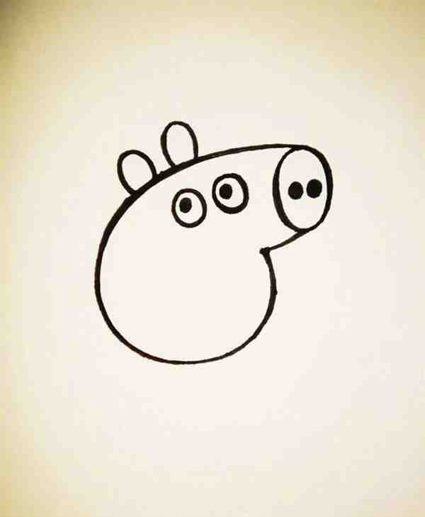 简单可爱小猪佩奇简笔手绘图片