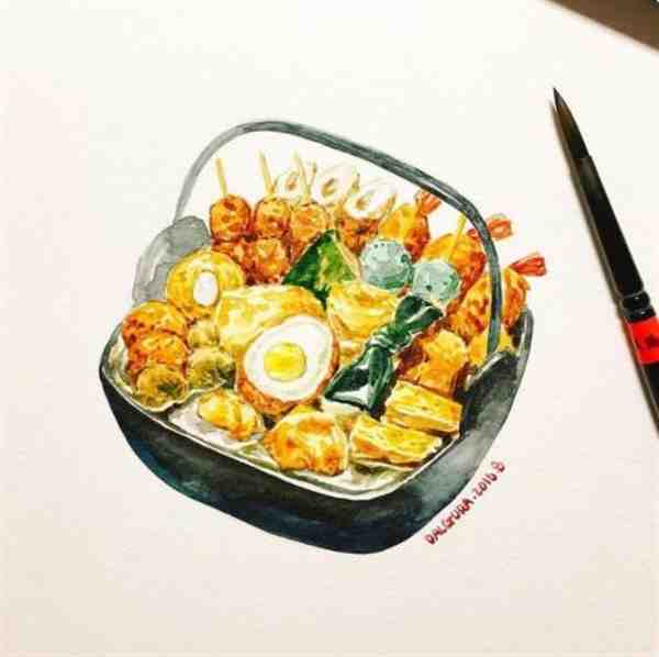 美食水彩插画师 Dalgura 作品图片