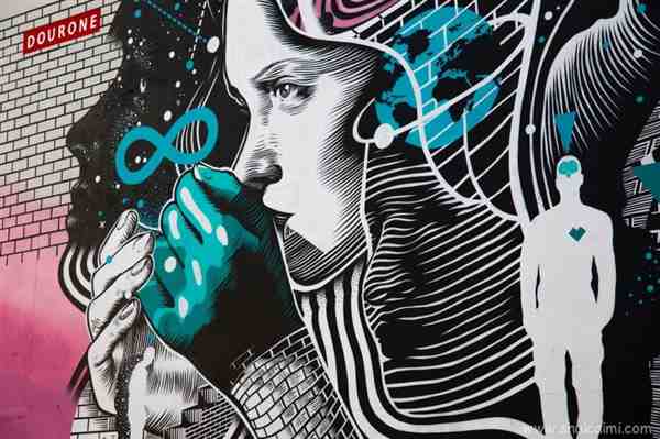 艺术人物彩绘高清图片墙