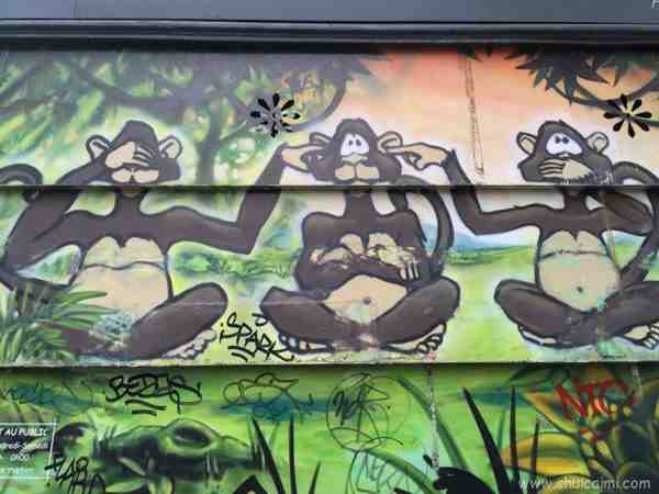 多彩的墙上喷绘涂鸦图片欣赏