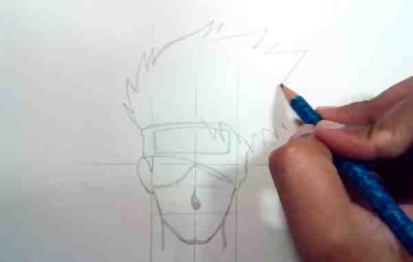 火影忍者卡卡西水彩彩铅手绘教程