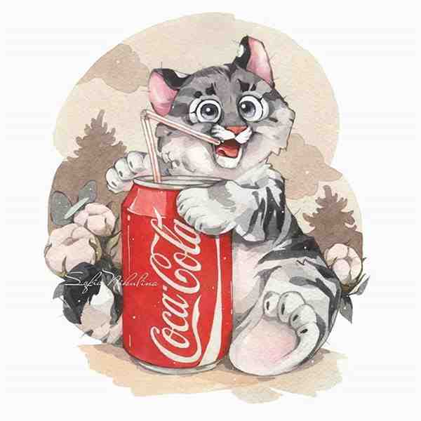 ins插画师sofya_nikulina笔下的可爱动物与花朵水彩画作品