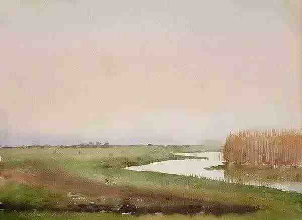 塞尔维亚画家Branislav Markovi秋冬风景水彩画作品欣赏