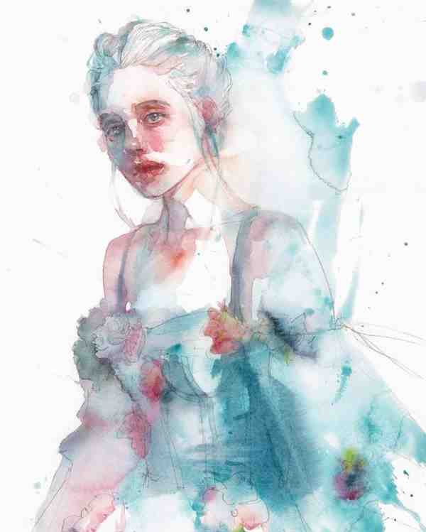 意大利女画家Agnes Cecile抽象人物水彩插画作品欣赏