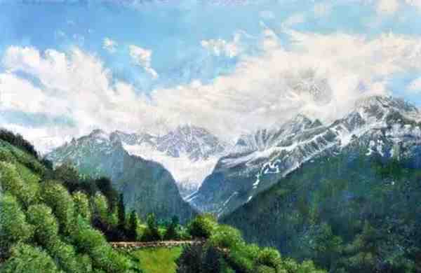 日本画家田中己永唯美风景水彩画作品欣赏