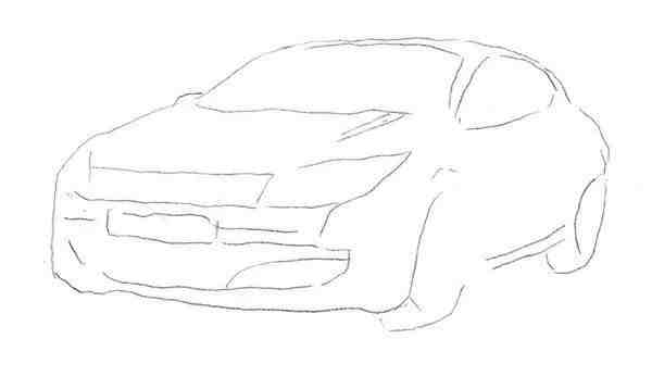 汽车素描绘画教程 轿车的绘画步骤