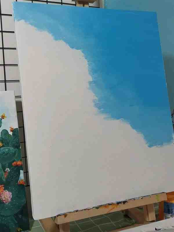 丙烯颜料花朵绘画教程 创意丙烯风景绘画