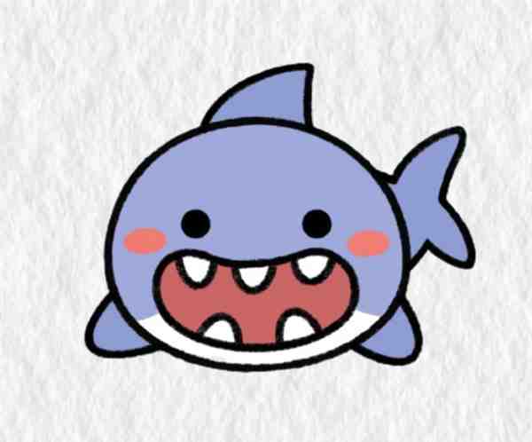 简单的鲨鱼怎么画可爱又漂亮