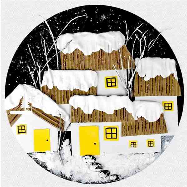 冬天的美景的图画儿童画