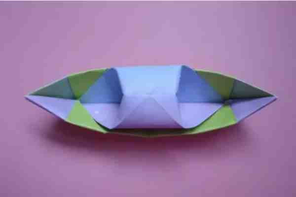 手工折纸教程6-8岁简单点的 手工折纸帆船的制作方法