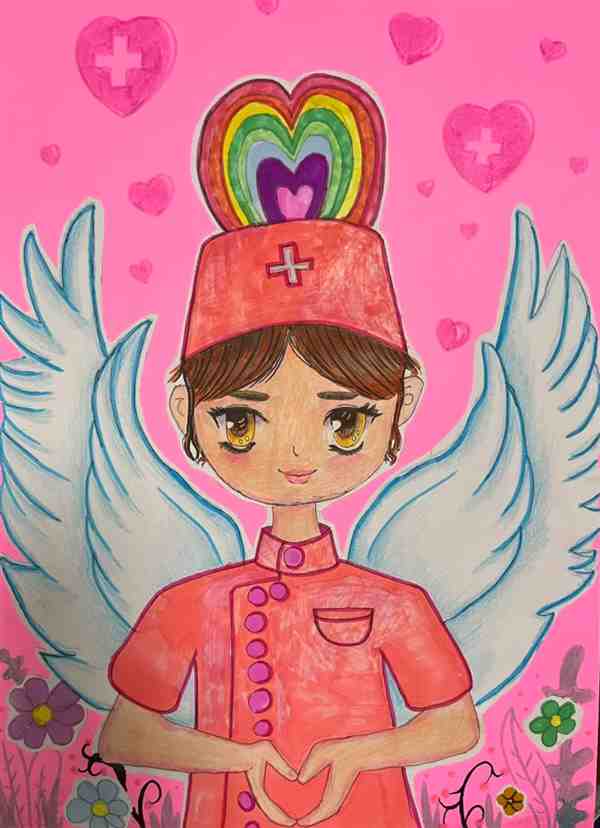 5.12白衣天使绘画一等奖高难度