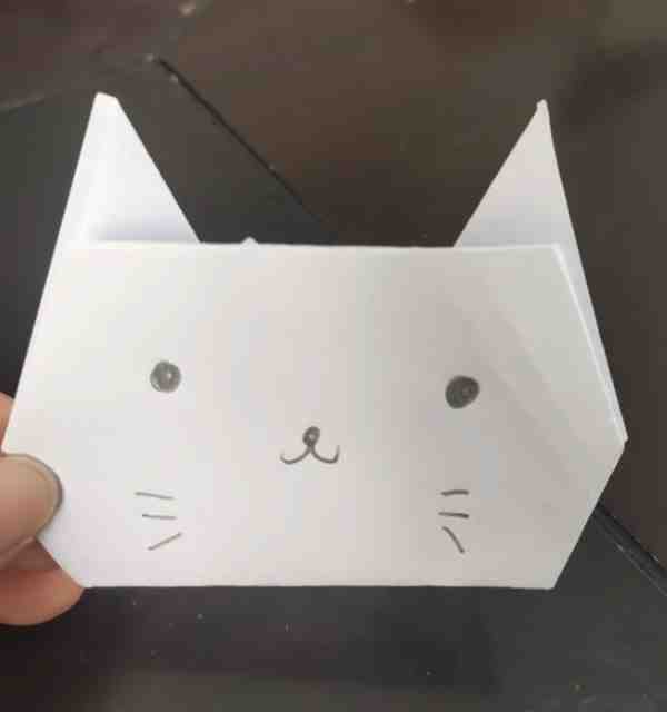 可爱小猫咪简单小手工折纸教程（图解分享）
