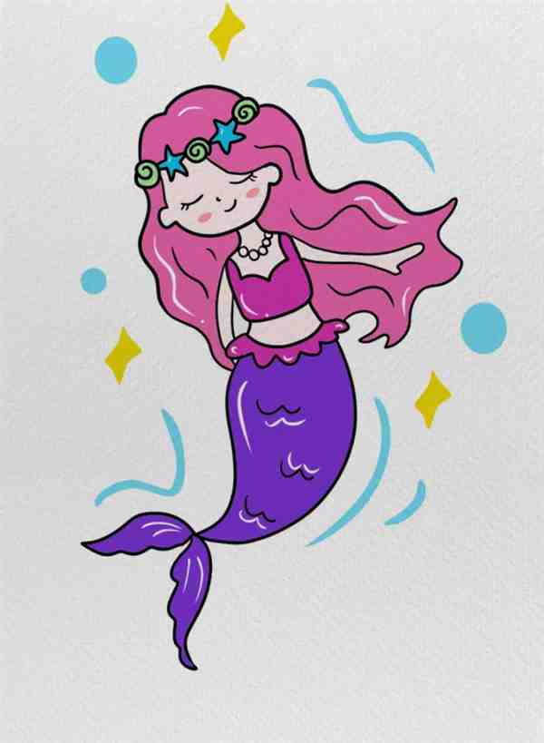 一步一步教我画简单的美人鱼(含教程图解)