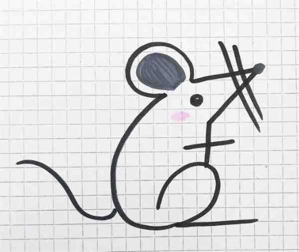 用7+2=9画老鼠怎么画 一步一步画老鼠