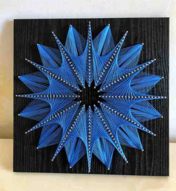 几何钉子画绘画作品 几何图形创意钉板图案欣赏